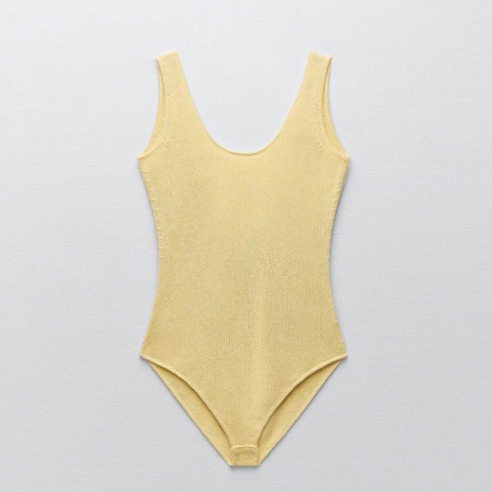 Zara Yellow Scoop Neck Top
